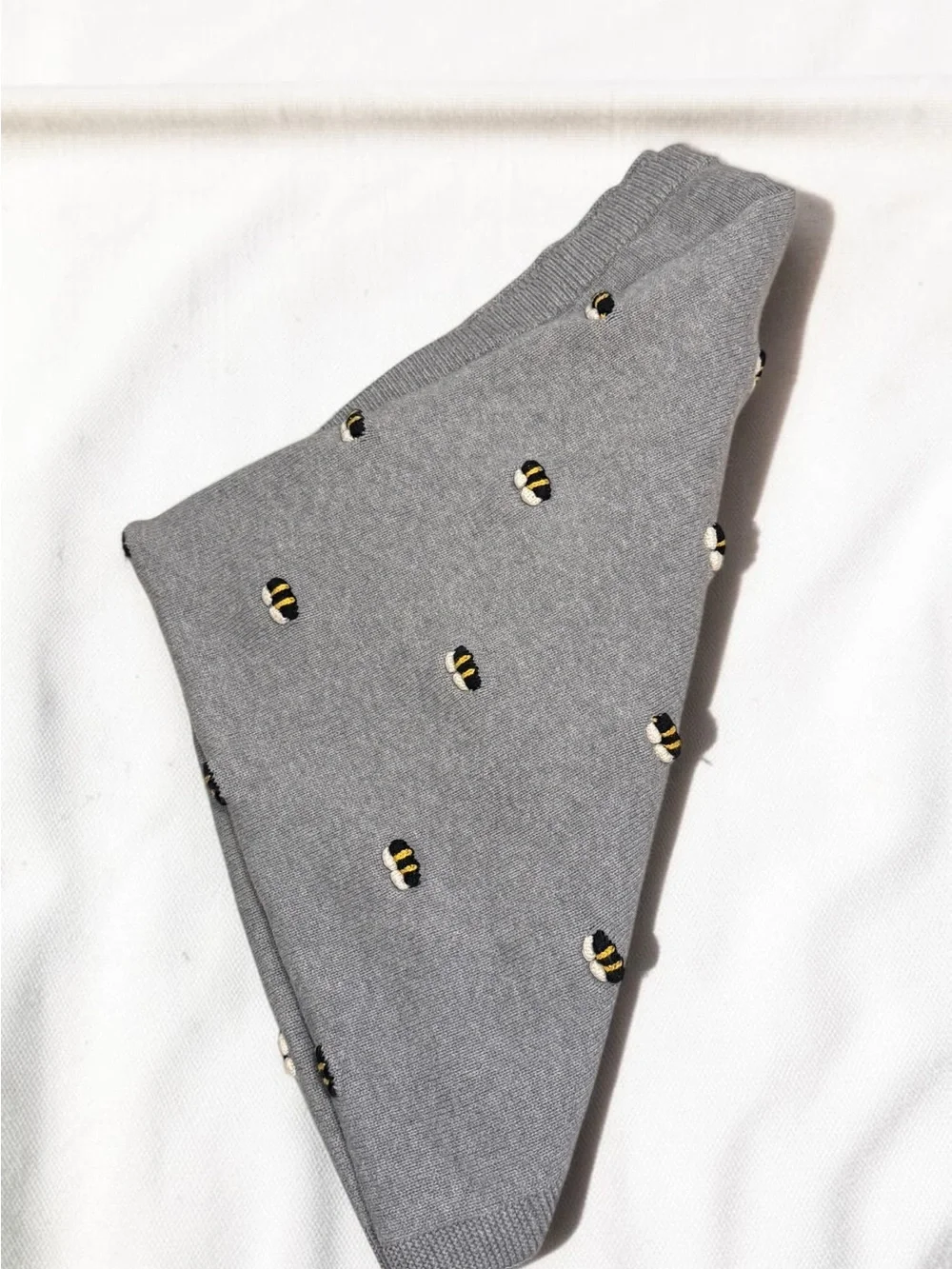 Gray Kids Bee Knit Blanket - Unbranded